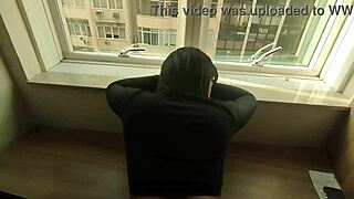 My stepdaughter and I on the balcony