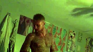 Two lovers engage in foreplay.