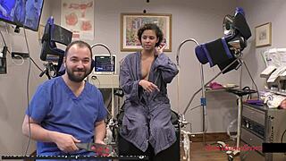 rebel wyatt's tampa university entrance physical turns into a close-up fetish session with spreading and orgasm