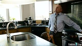 dude bends over daughter in law for juicy pussy fucking