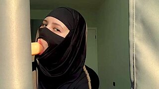 a muslim teacher performs deepthroat for the first time in a homemade video