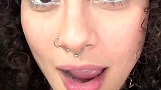 Watch me unleash my latina heat in first pov - sloppy deepthroat masturbation & cum on tits