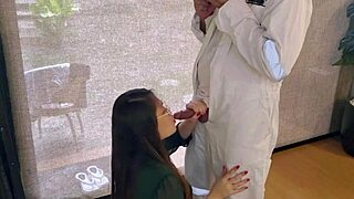 Beautiful Wife Feels Excitement Jerking Dick After Work