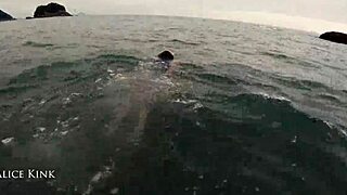 Alice Kink Strips Micro Bikini At Public Beach