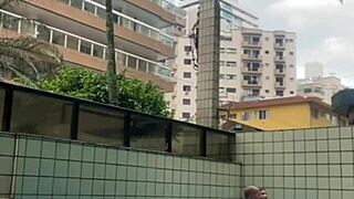 He rubbed his hard cock on me in the pool, feeling so naughty.