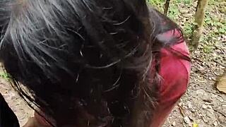 Outdoor creampie for horny filipina almost caught