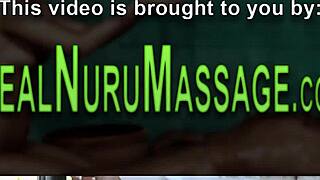 Tattooed Asian masseuse gives nuru massage and gets hardcore fucked