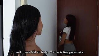 Big ass Latina Camila Henao shares bed with friend and stepbrother.