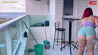 did you see this latina maid in mini shorts teasing me?