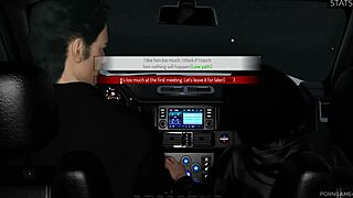 karin gives handjobs to dr larkin in the car during their 3d dating game