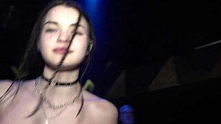 Cute teen taya tutsi gets nude flashing in public at disco