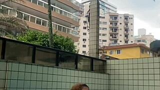 He rubbed his hard cock on me in the pool, feeling so naughty.