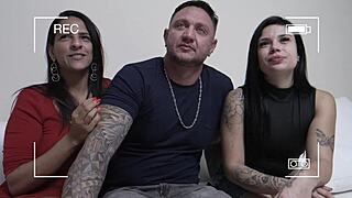 Kel surprises in interview with double penetration amidst swingers flashing