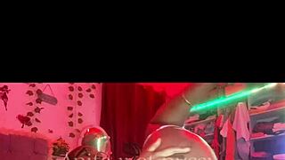 girl uses two dildos on wet holes