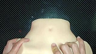 I spread on the desk for Candy's double penetration, missionary and anal with toys