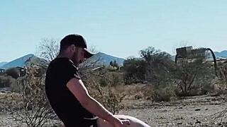 Blonde wife and husband caught in rough public sex on the side of the road for facial?