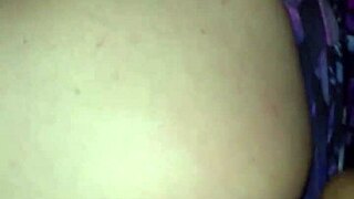 The young teen jacks off on her petite booty with a big cock