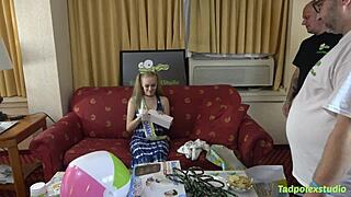 Luna Lips in gangbang, pregnant pussy fucked by horny hung cocks