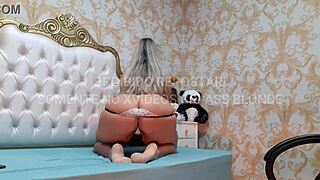 latina milf does sensual dance in white lingerie with black accents, shaking big ass and tits