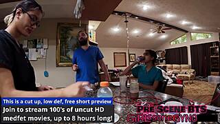 Aria Nicole Dominates Channy Crossfire! Humiliation And Spreading In Latex Gloves!