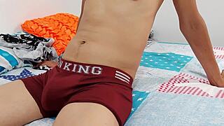 skinny guy shows off his good cock to neighbors 😏