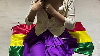 Young beautiful cholita deceives husband at home while he works in the mine, screaming for harder pleasure