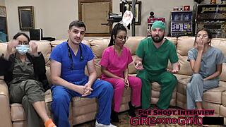 Aria Nicole Dominates Channy Crossfire! Humiliation And Spreading In Latex Gloves!