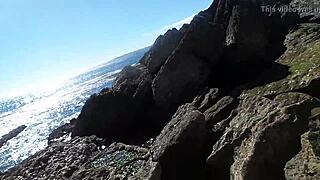 African nudist prostitute shows off her ass on the beach