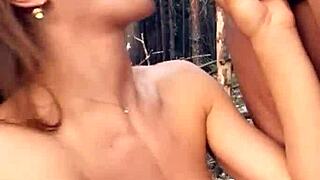 Horny Hottie Sucks Dick Deepthroat And Fucks Tight In Woods With Moaning