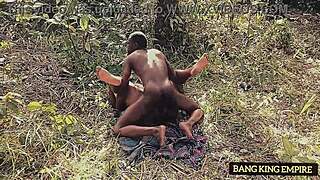 i hired the wrong tour guide and got fucked in the african bush, her hairy pussy bent over for cumshot