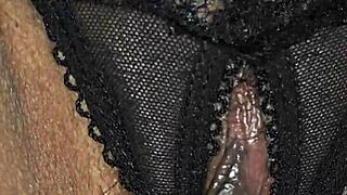 Latina Wife Gets Cumshot in Black Panties