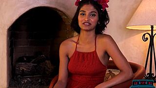 Angel constance narrates her striptease, showing fantastic curves.