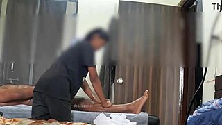 Hidden cam catches cock flashing during massage with happy ending