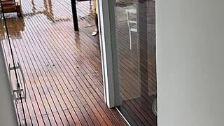 homemade video of young wife and husband on the porch