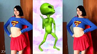 Epic sax guy dances with a gamer girl in an intense battle