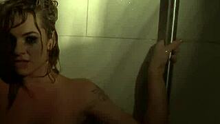 Sexy Dahlia Masturbates Tits And Pussy In Naughty Shower