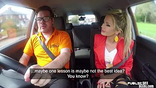 OH MAN! BUSTY EURO PUBLICLY RIDES INSTRUCTOR ON BACKSEAT WITH ANAL FINGERING ACTION?