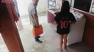 I pay the technician with my ass while my husband is away