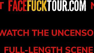 deep throat queen crams huge dick in mouth without gag reflex