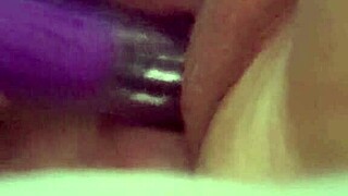 bbw enjoys quick toy insertion and cum