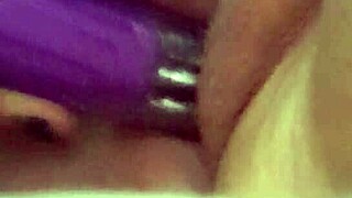 bbw enjoys quick toy insertion and cum