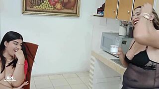 Latinas LICK Pussies And Tits To Orgasm!