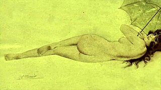 In vintage times, they made erotic animations with hairy bent over scenes