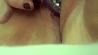 bbw enjoys quick toy insertion and cum