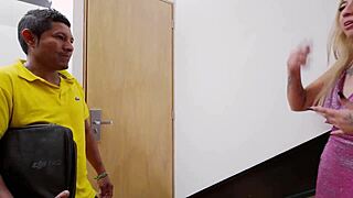 discover the delivery guy fucking the housewife in a juicy encounter