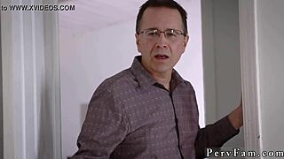 Stepmom gets belly cumshot on birthday