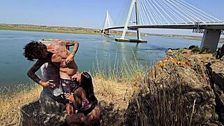 Damiana Brasileira Fixes Car and Fucks on Road.