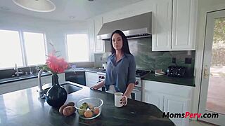 Busty milf Brooke fucks in kitchen