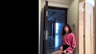 Asian Ladyboy Masturbates Her Dick, Flashes Woman, And Cums