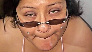 fat bbw kitty swallows cum in bikini 😋